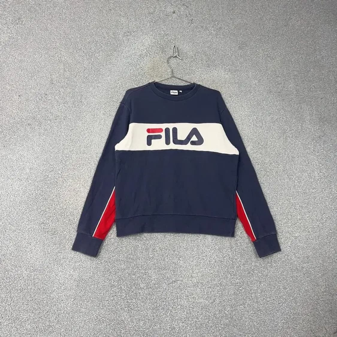 휠라 프린팅 로고 네이비 맨투맨 M 상품이미지1