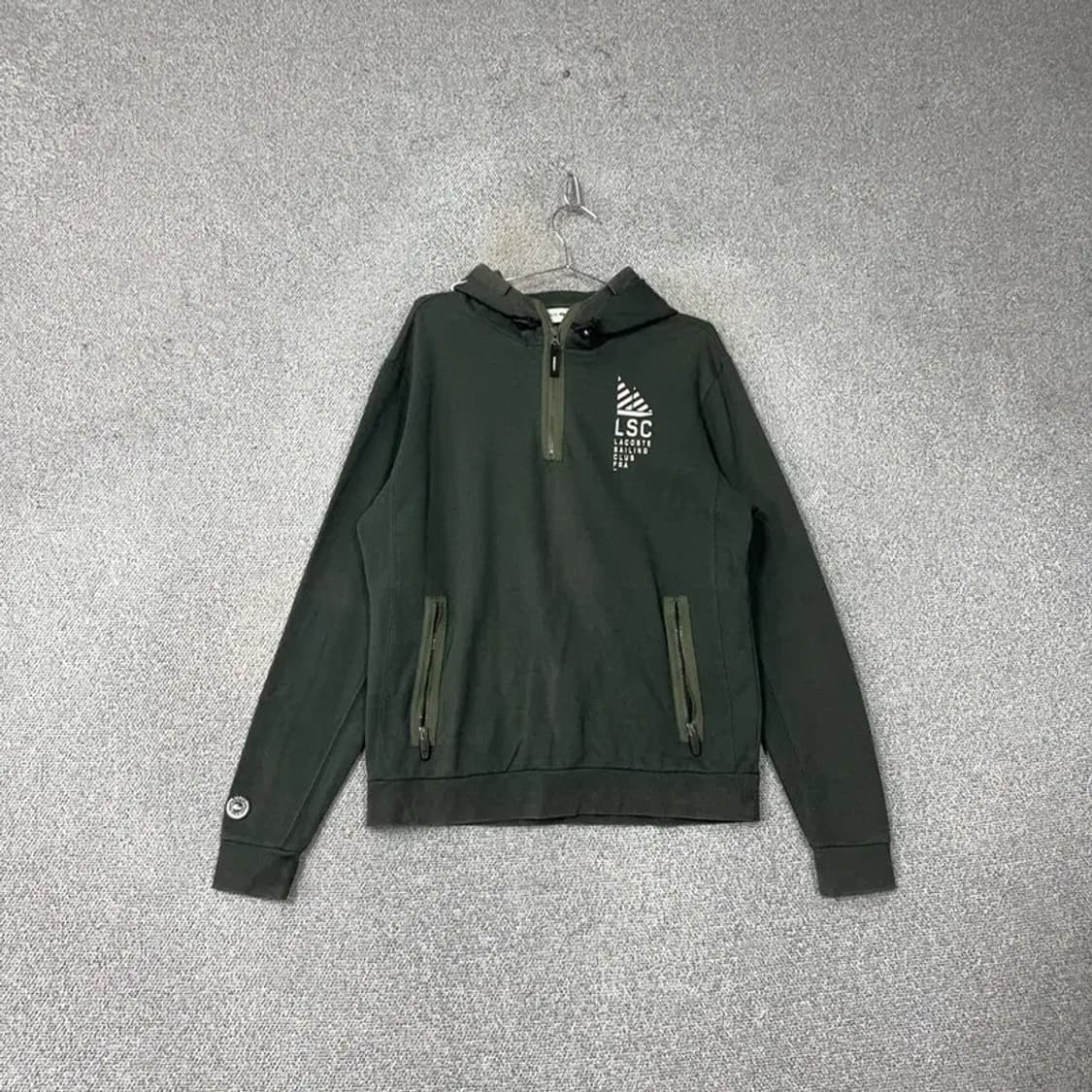 라코스테 재팬 반집업 카키 후드티 XL 상품이미지1