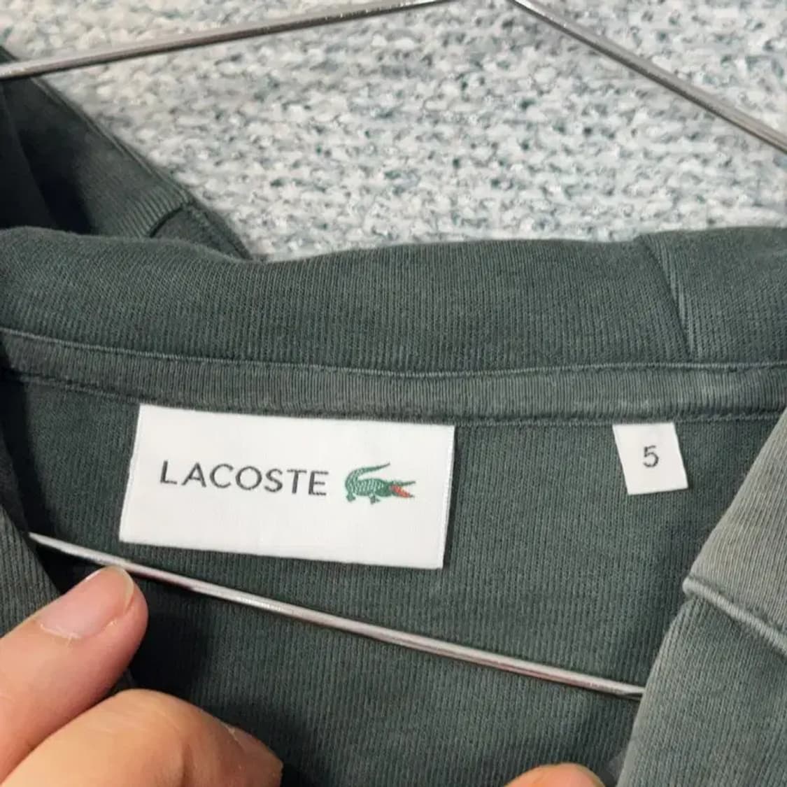라코스테 재팬 반집업 카키 후드티 XL 상품이미지3