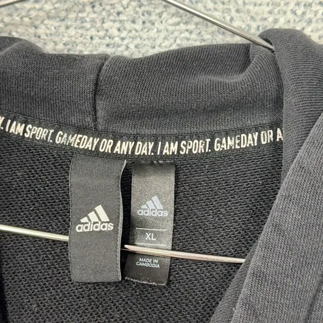 아디다스 오리지날 빅로고 프린팅 블랙 후드티 XL 상품이미지3
