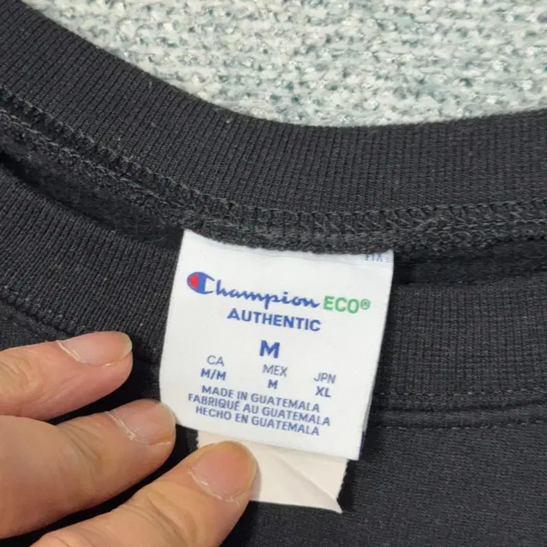 챔피온 블랙 프린팅 캐주얼 스웻셔츠 맨투맨 M 상품이미지3