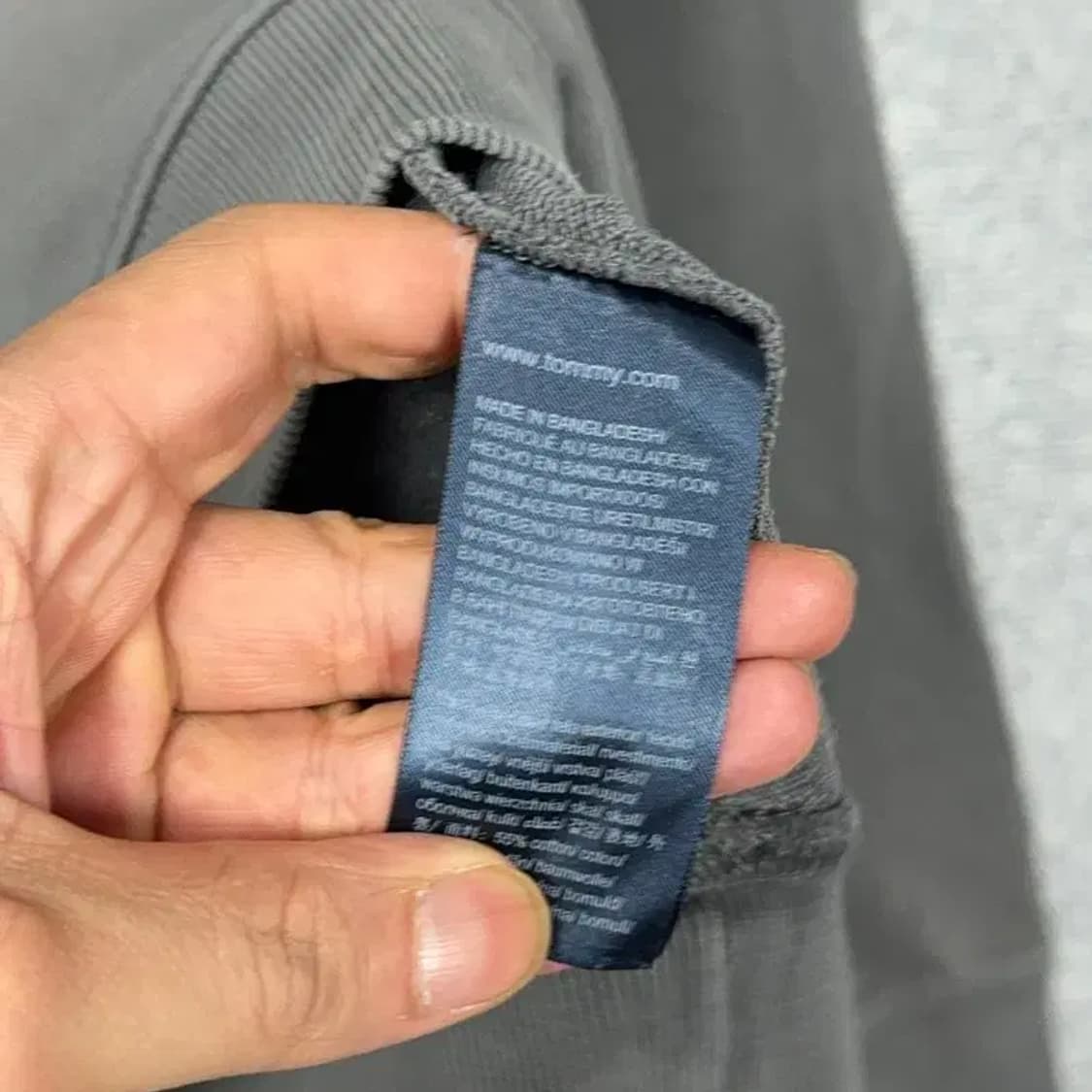 타미 진스 심플 로고 그레이 오버핏 캐주얼 맨투맨 XL 상품이미지4