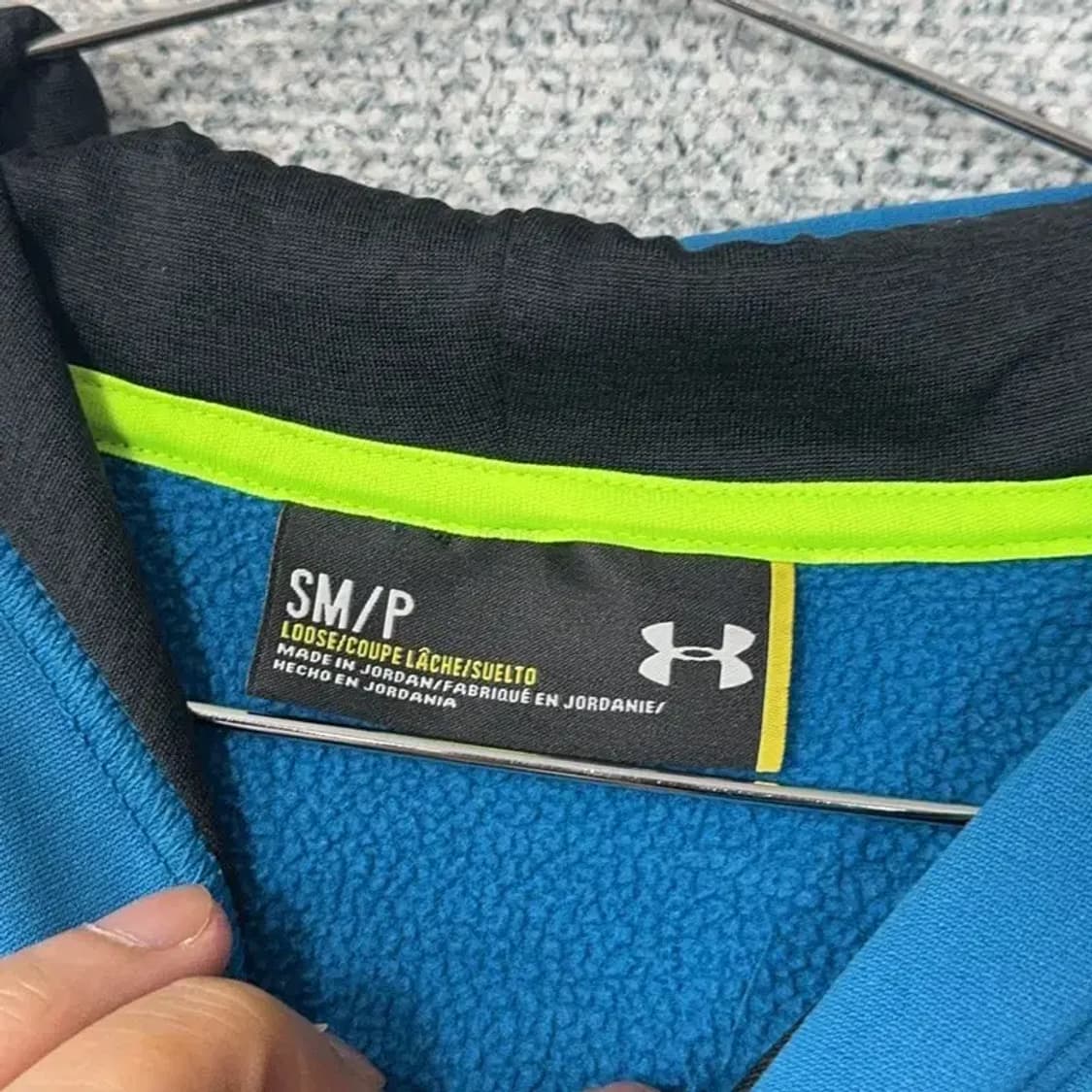 언더아머 기능성 프린팅 블루 후드티 S 상품이미지3