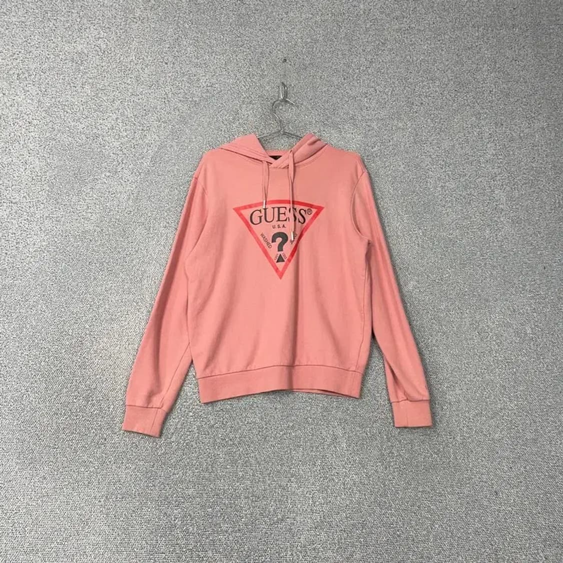 게스 로고 프린팅 코랄 후드티 M 상품이미지1