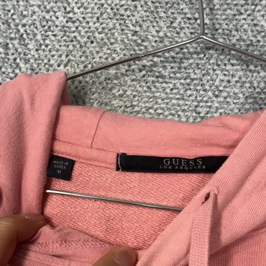 게스 로고 프린팅 코랄 후드티 M 상품이미지3