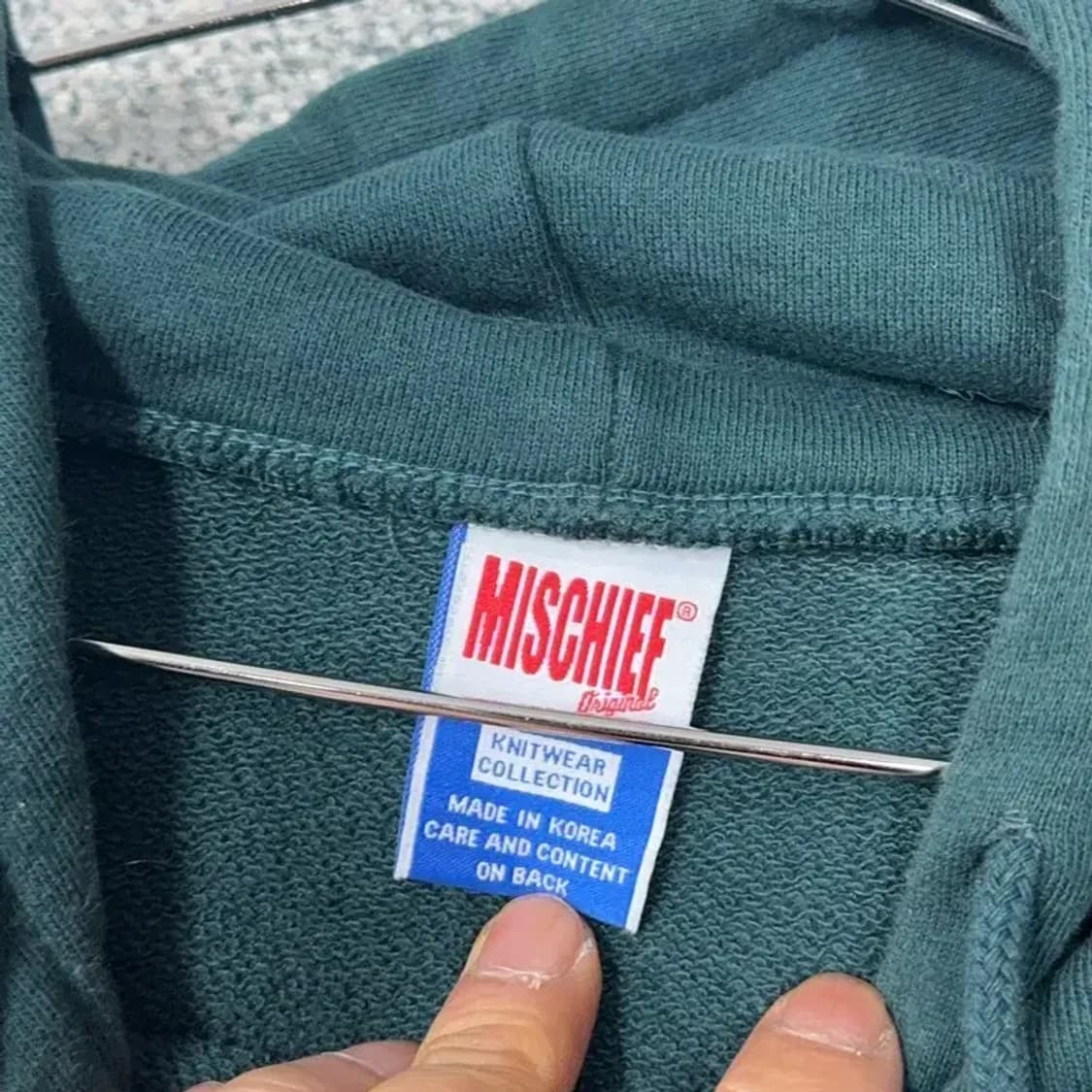 미스치프 로고 그린 후드티 FREE 상품이미지3