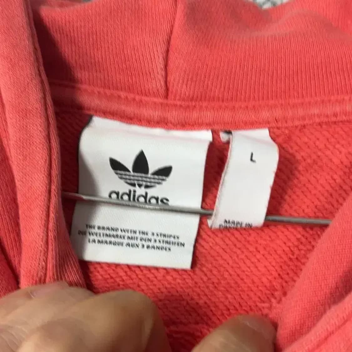 아디다스 빅로고 트레포일 코랄 후드티 L 상품이미지3