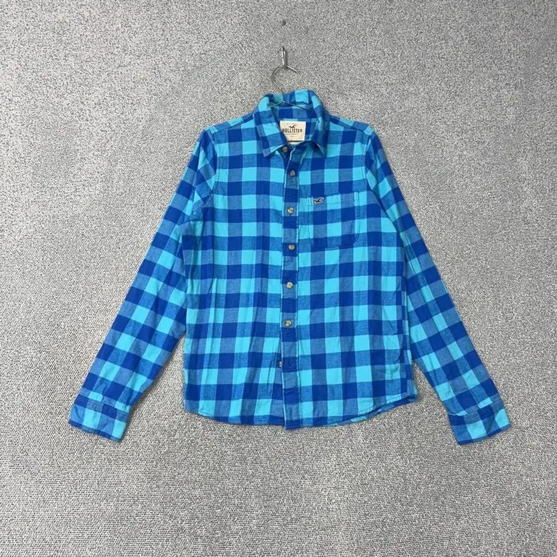 홀리스터 캐주얼 블루 체크 셔츠 L 상품이미지1