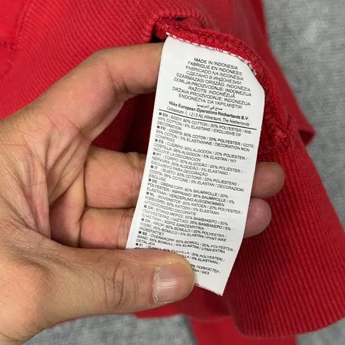 나이키 레드 로고 스우시 캐주얼 맨투맨 M 상품이미지4