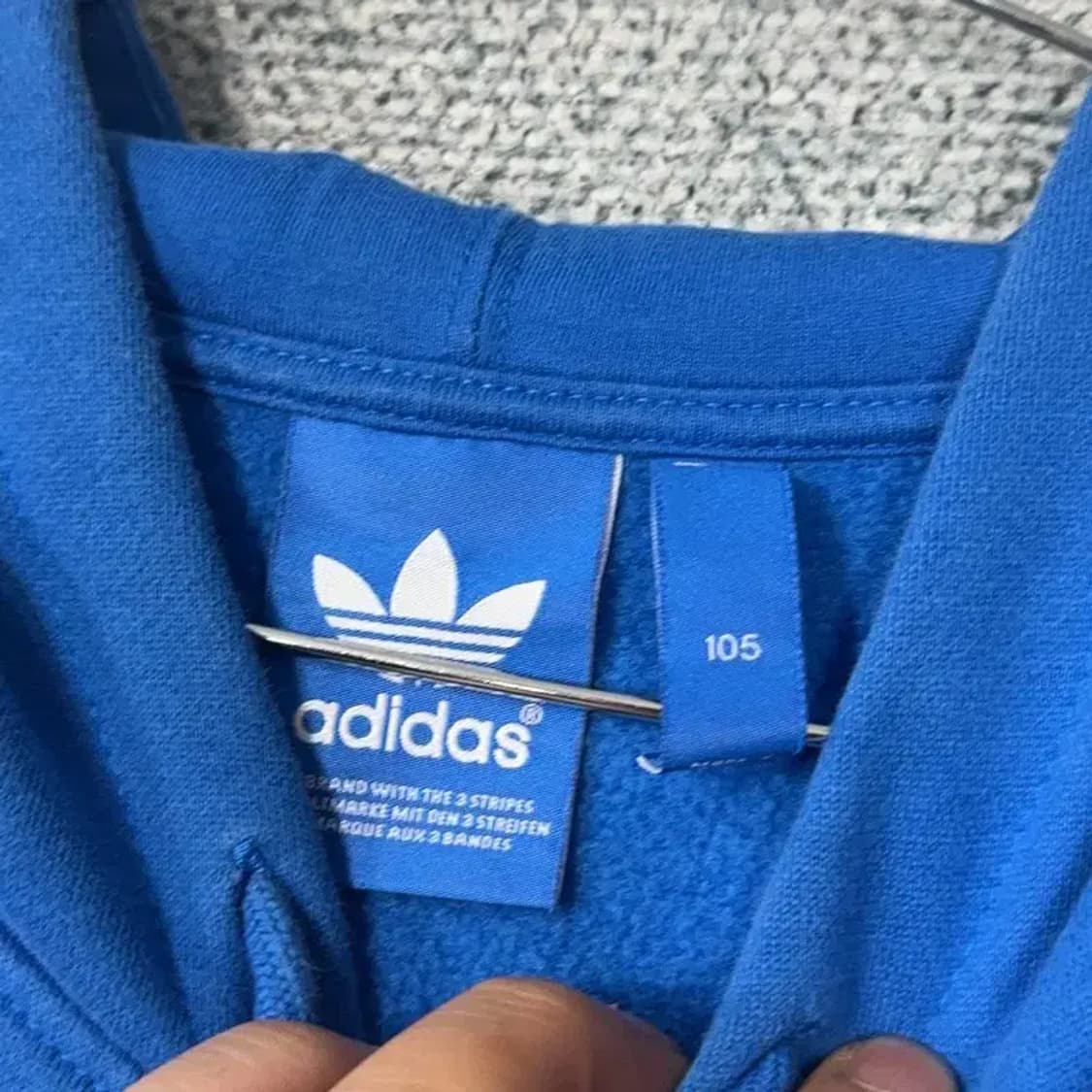 아디다스 빅로고 트레포일 블루 후드티 105 상품이미지3