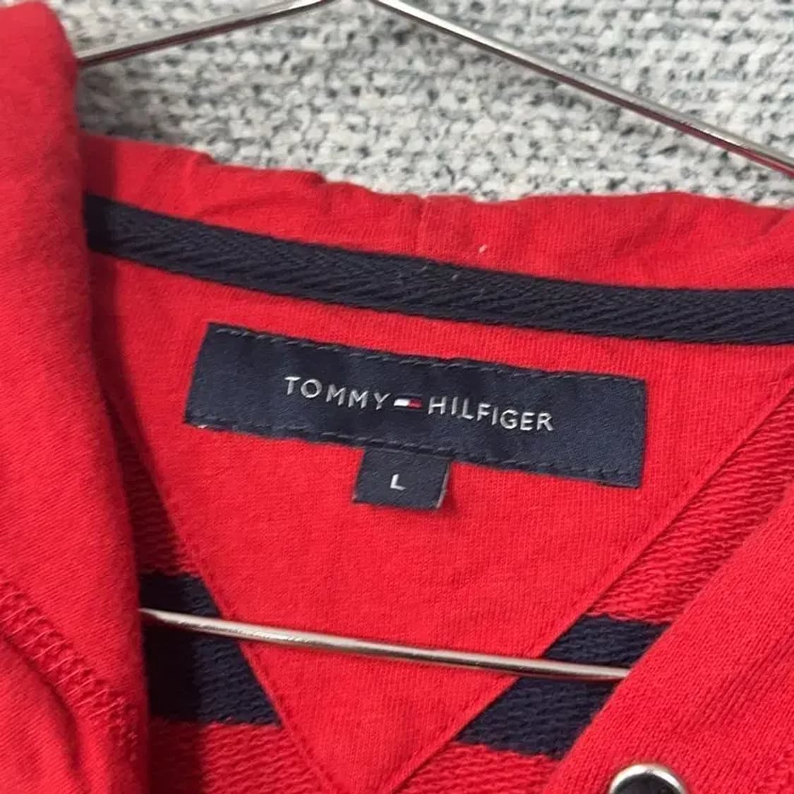 타미힐피거 스트라이프 레드 후드집업 L 상품이미지3