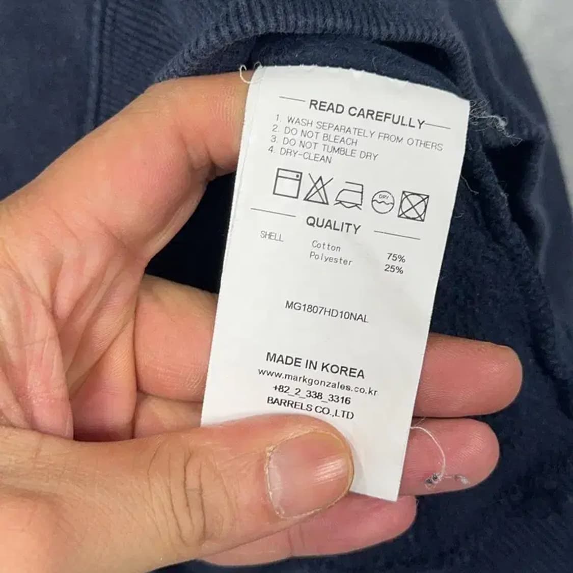 마크곤잘레스 로고 네이비 후드티 L 상품이미지4
