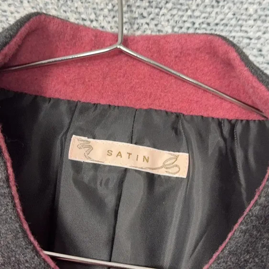 사틴 울 핑크 코트 88-97-165 상품이미지5