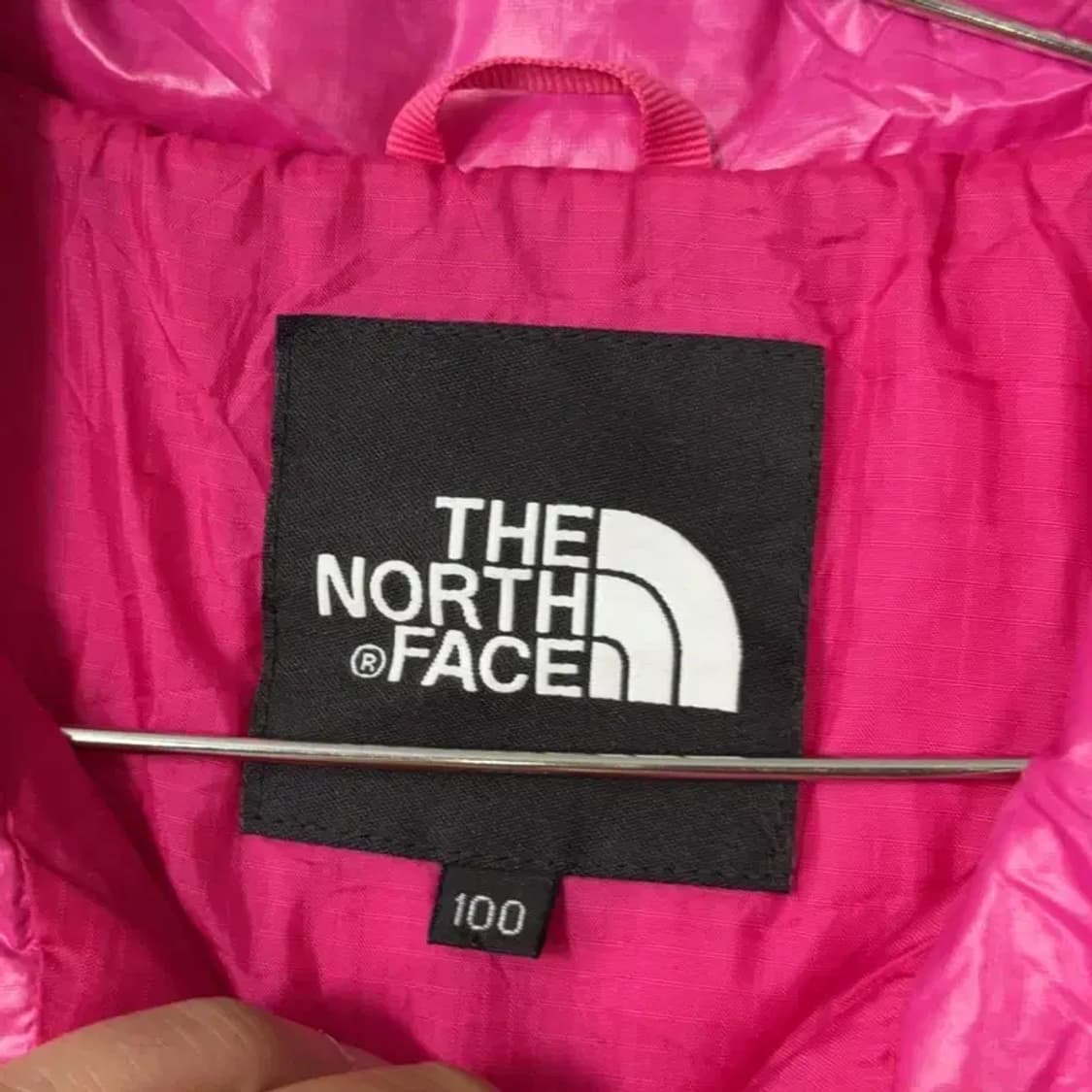 노스페이스 핑크 퀄팅 경량 패딩 100 상품이미지3