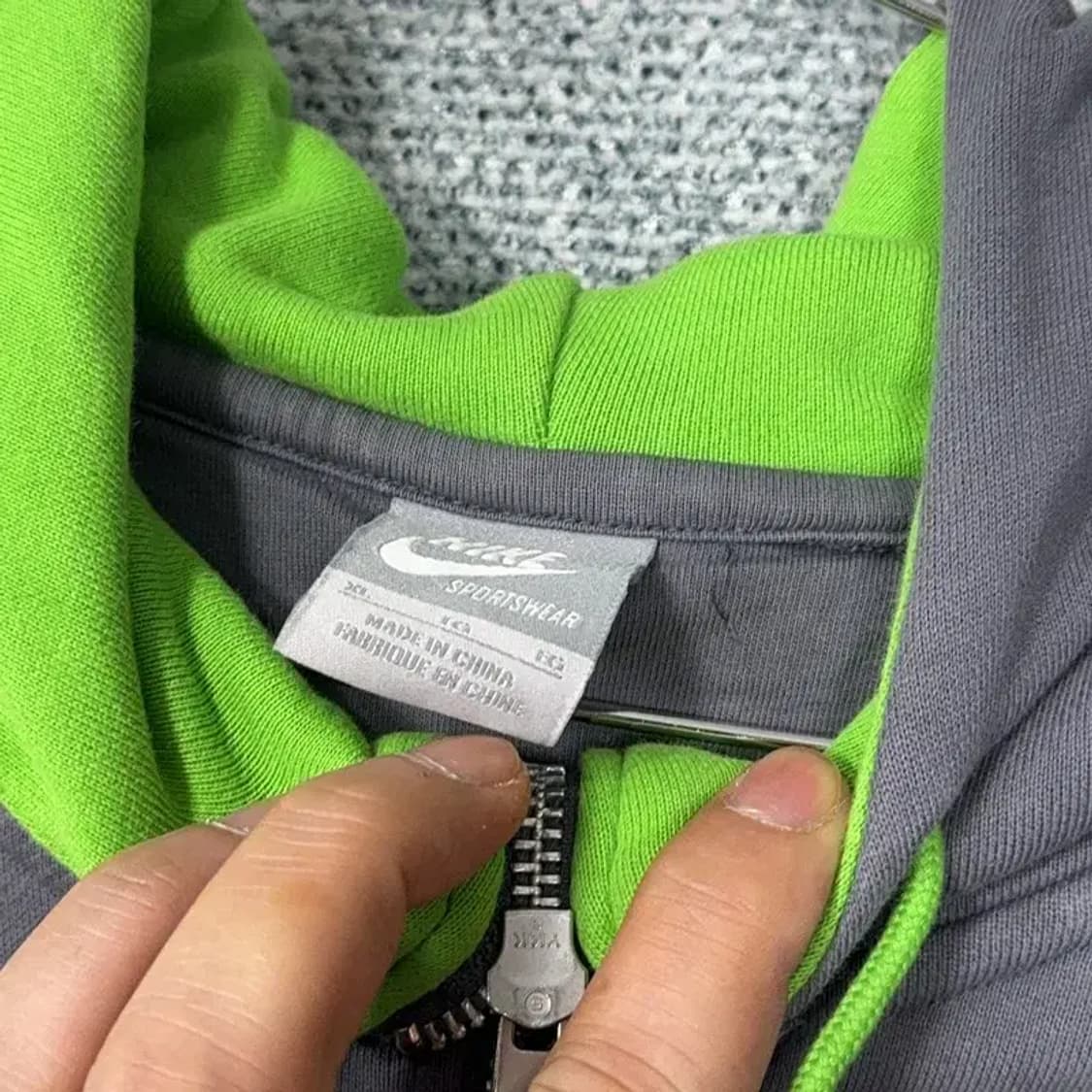 나이키 스우시 형광 그레이 후드집업 L 상품이미지3