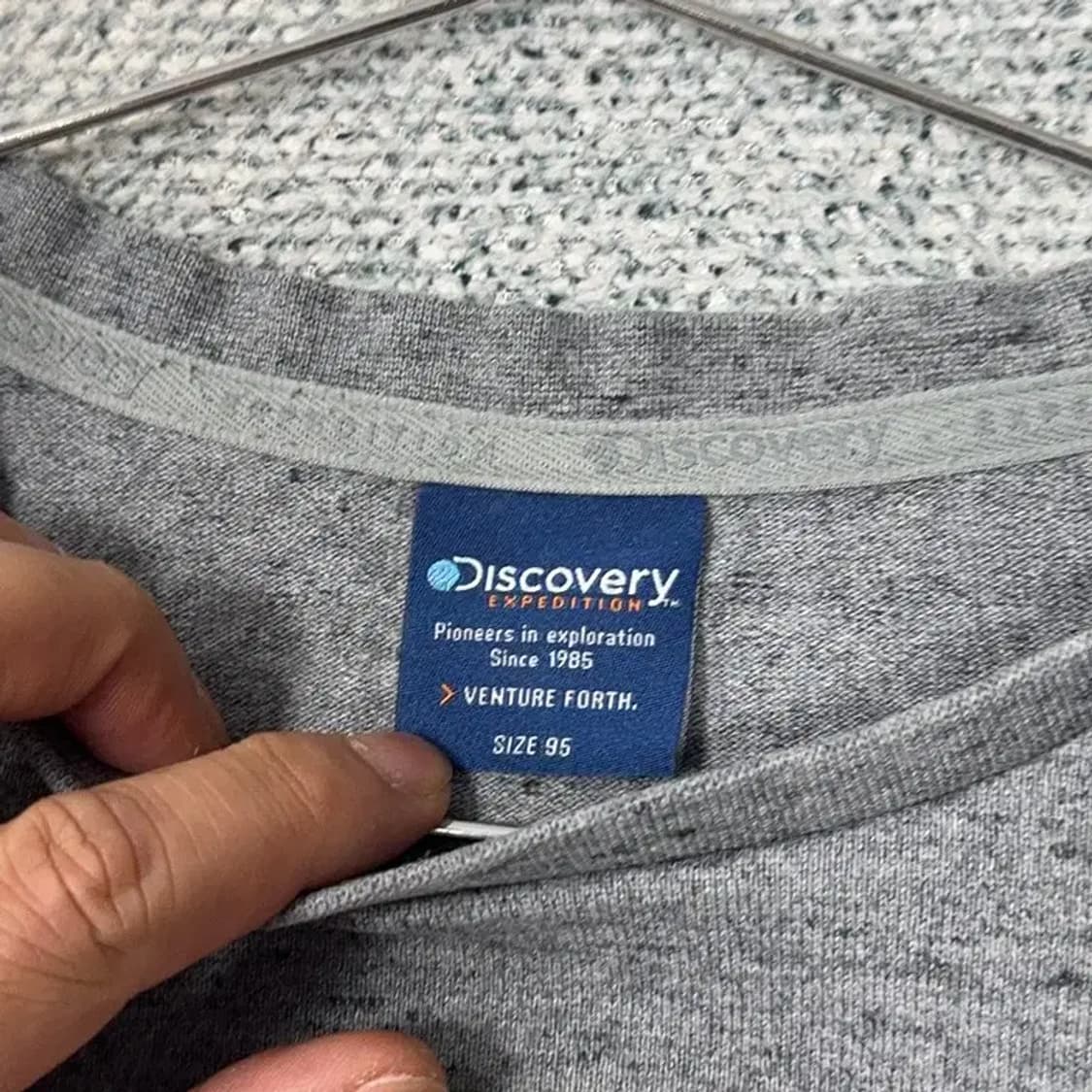 디스커버리 스트라이프 그레이 로고 캐주얼 여성 긴팔티 95 상품이미지4