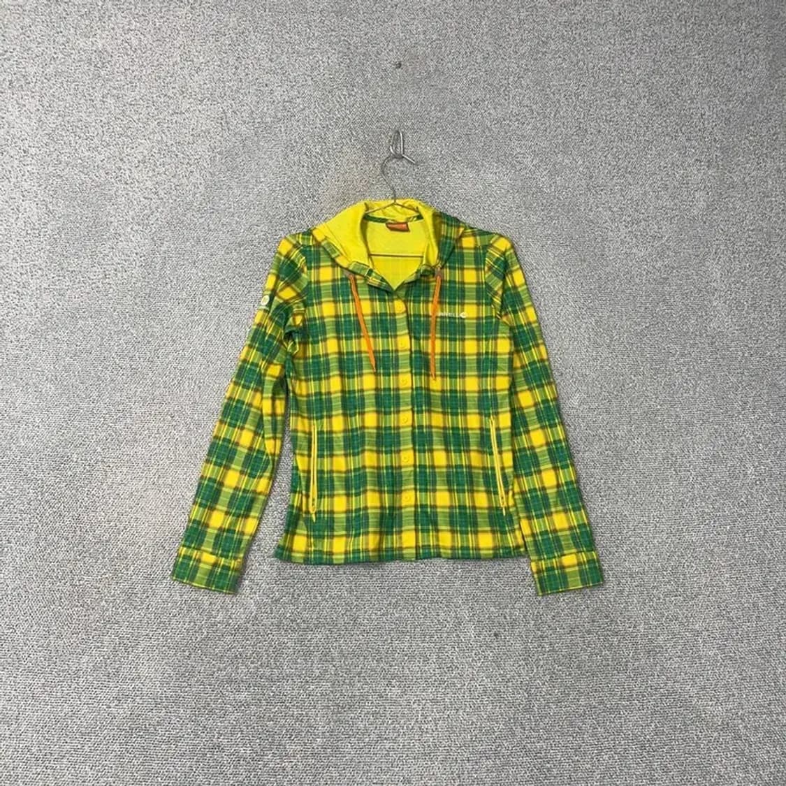 머렐 여성 기능성 체크 옐로우 버튼 후드 자켓 S/90 상품이미지1