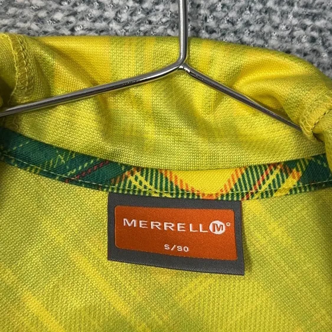 머렐 여성 기능성 체크 옐로우 버튼 후드 자켓 S/90 상품이미지3
