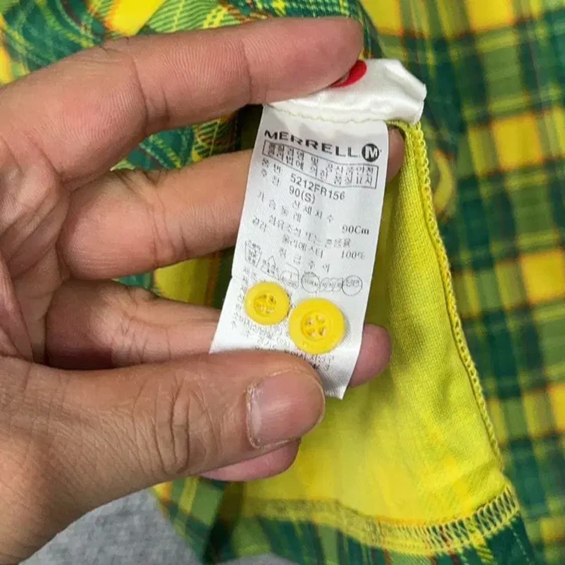머렐 여성 기능성 체크 옐로우 버튼 후드 자켓 S/90 상품이미지4