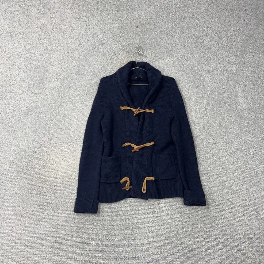 클럽모나코 네이비 더플 떡볶이 숄카라 니트 가디건 S 상품이미지1