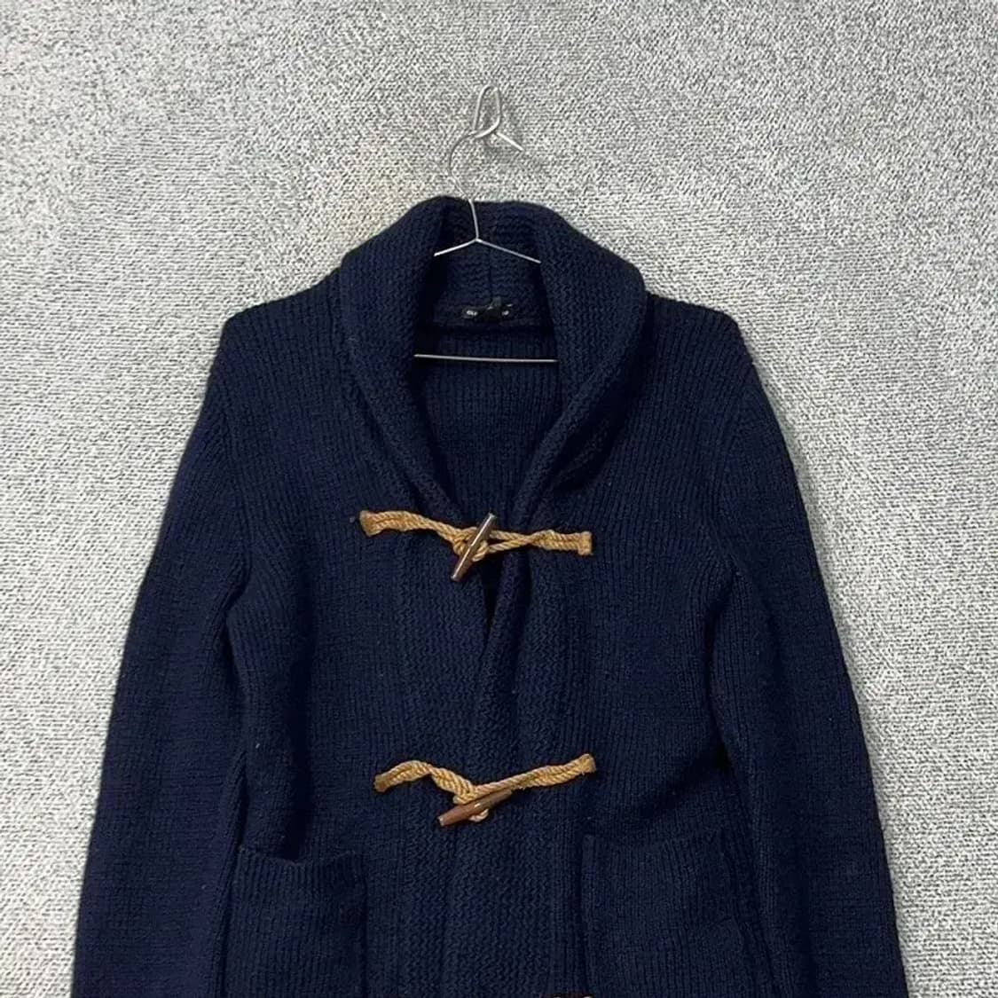 클럽모나코 네이비 더플 떡볶이 숄카라 니트 가디건 S 상품이미지3