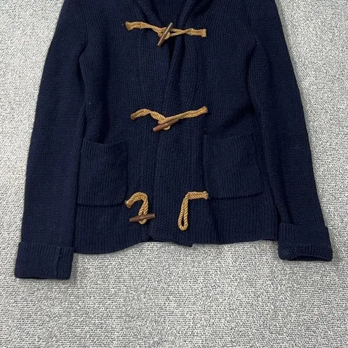 클럽모나코 네이비 더플 떡볶이 숄카라 니트 가디건 S 상품이미지4