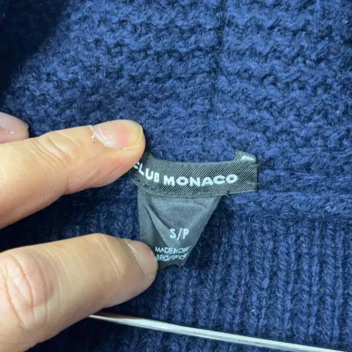 클럽모나코 네이비 더플 떡볶이 숄카라 니트 가디건 S 상품이미지5