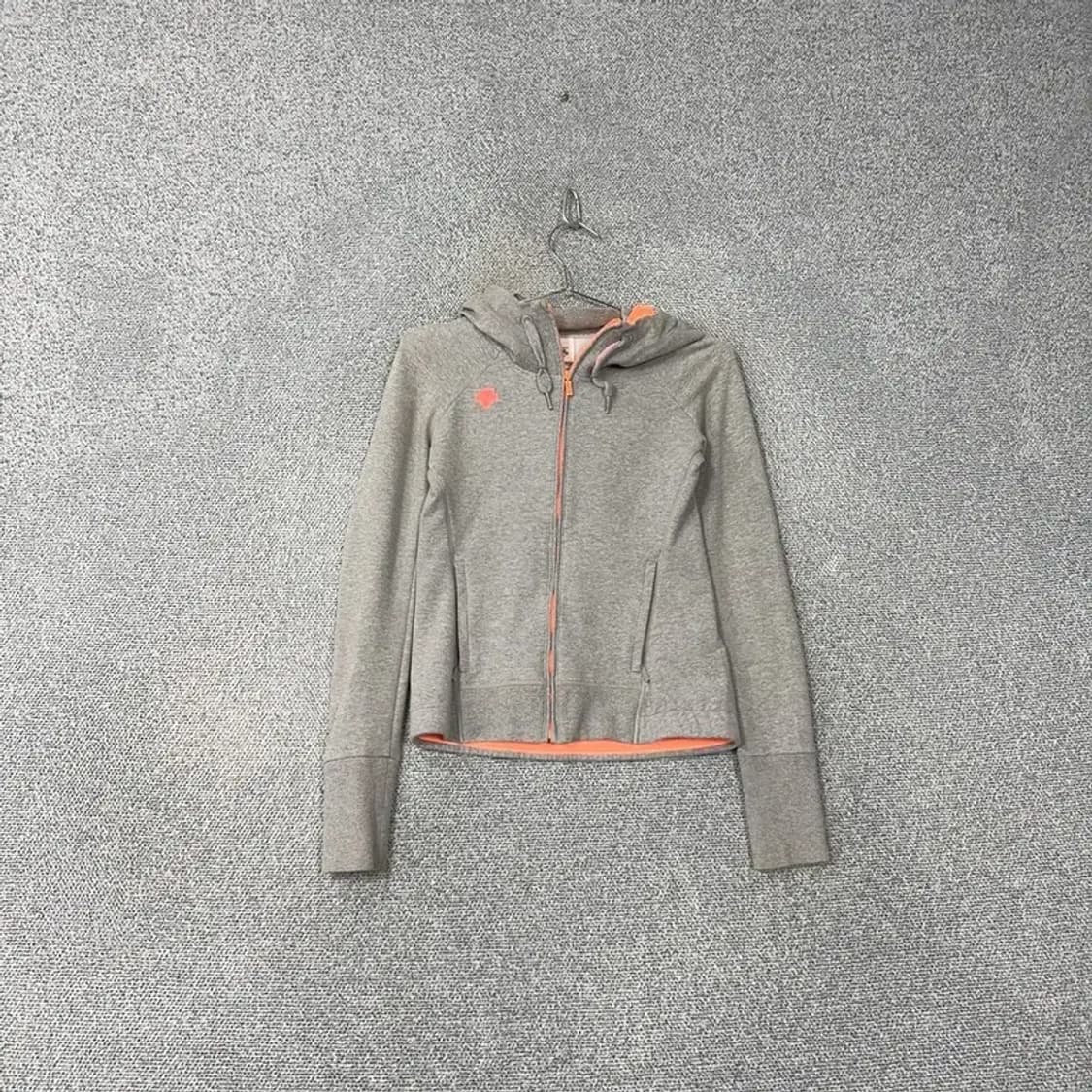 데상트 오렌지 포인트 여성 라이트 그레이 후드집업 S 상품이미지1