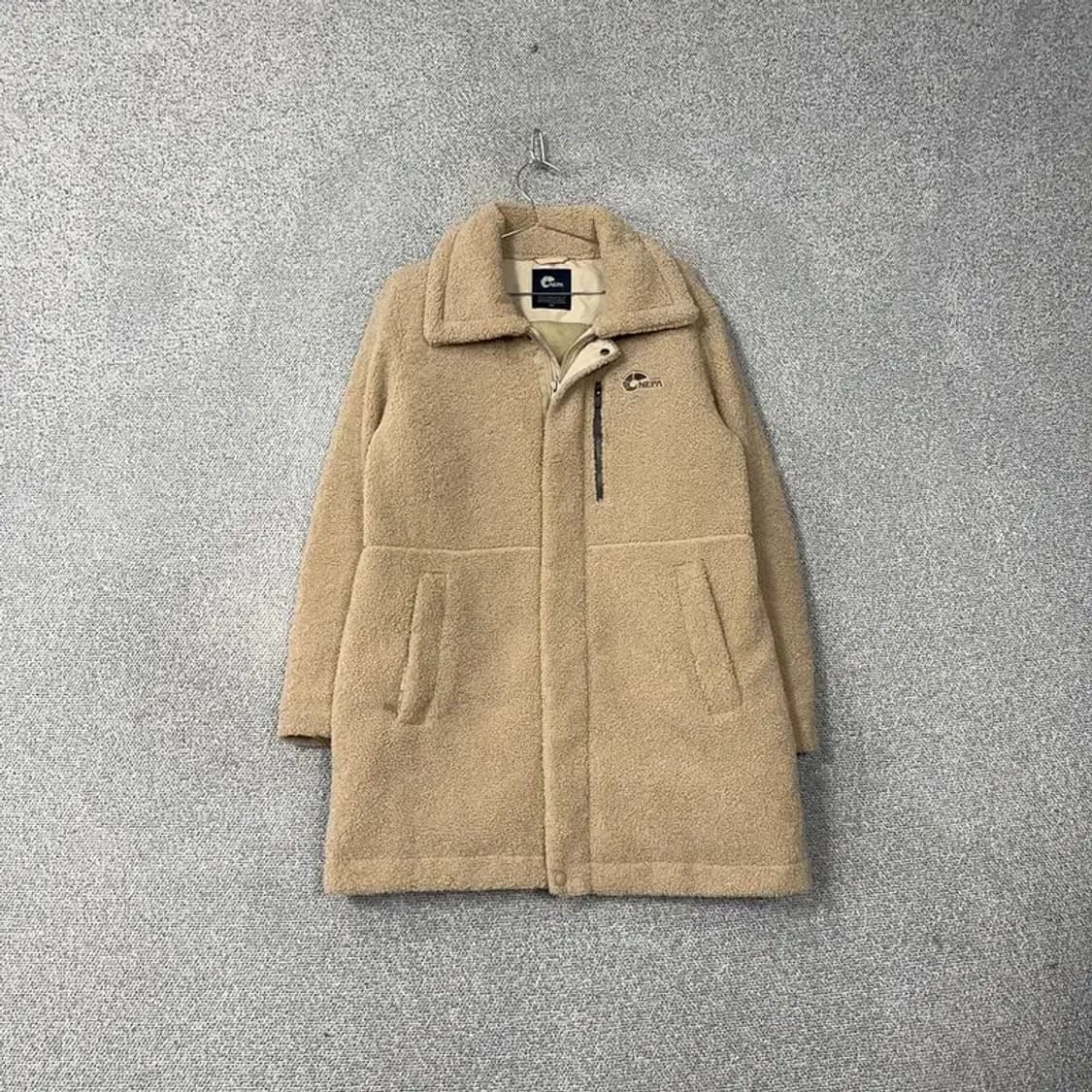 네파 베이지 로고 캐주얼 양털 뽀글이 후리스 코트 M 상품이미지1