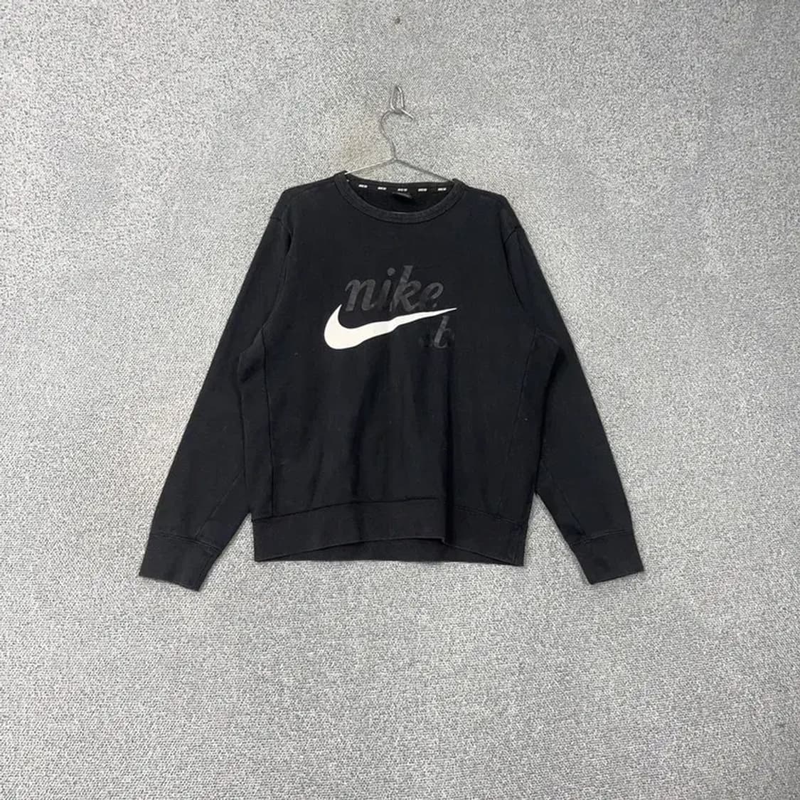 나이키 스펠 스우시 프린팅 빈티지 블랙 맨투맨 XL 상품이미지1