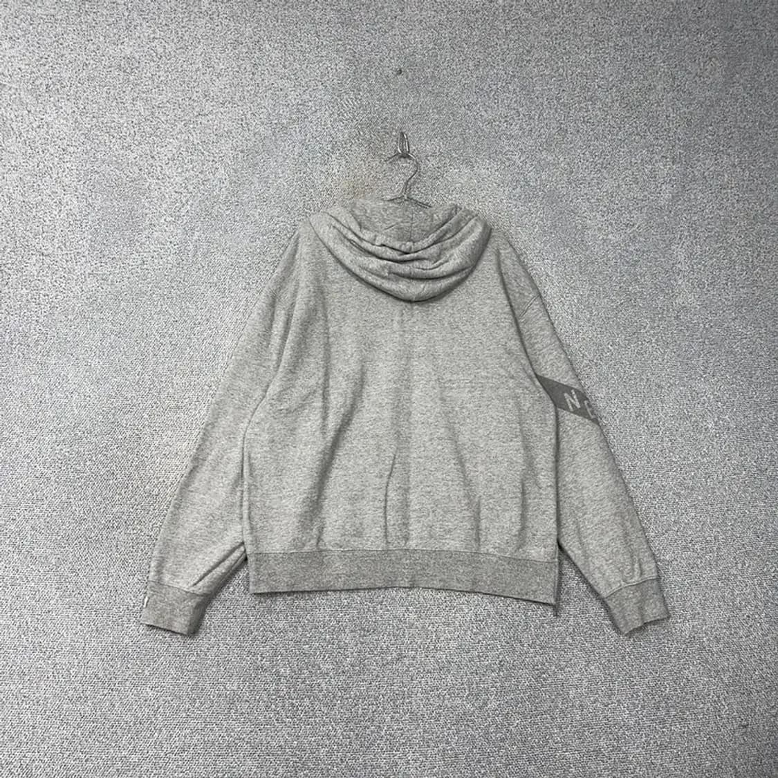 뉴발란스 라이트 그레이 연회색 로고 오버핏 후드티 XL 상품이미지2