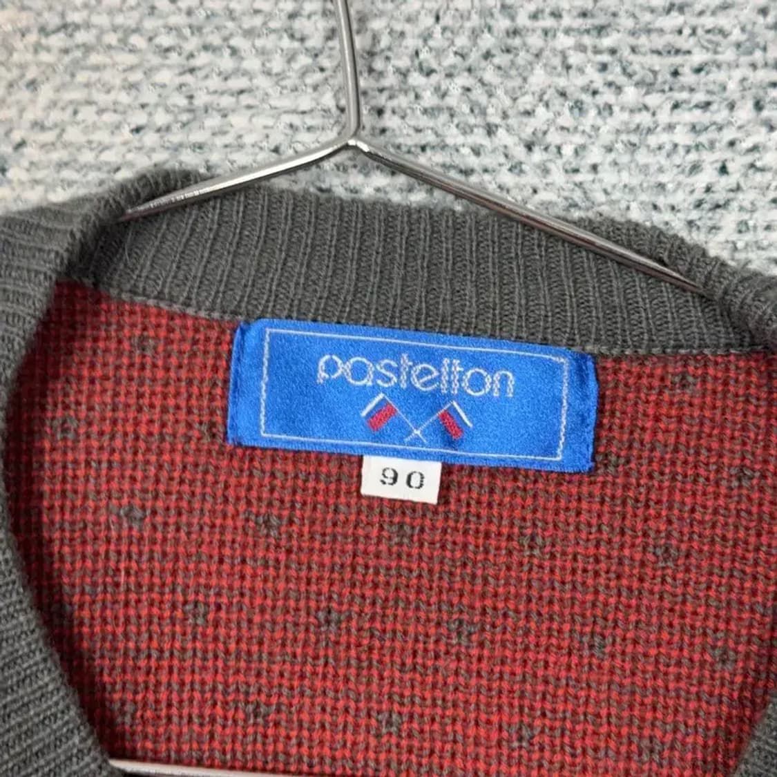 빈티지 자수 패턴 울 니트 가디건 90 상품이미지3