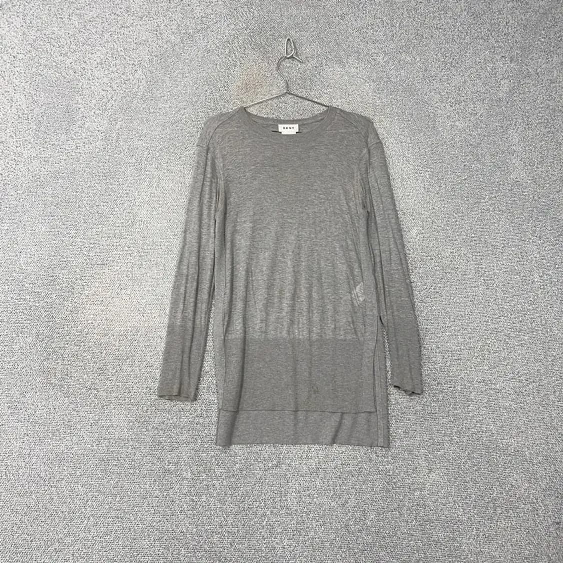 DKNY 라이트 그레이 캐주얼 라이오셀 롱 니트 S 상품이미지1