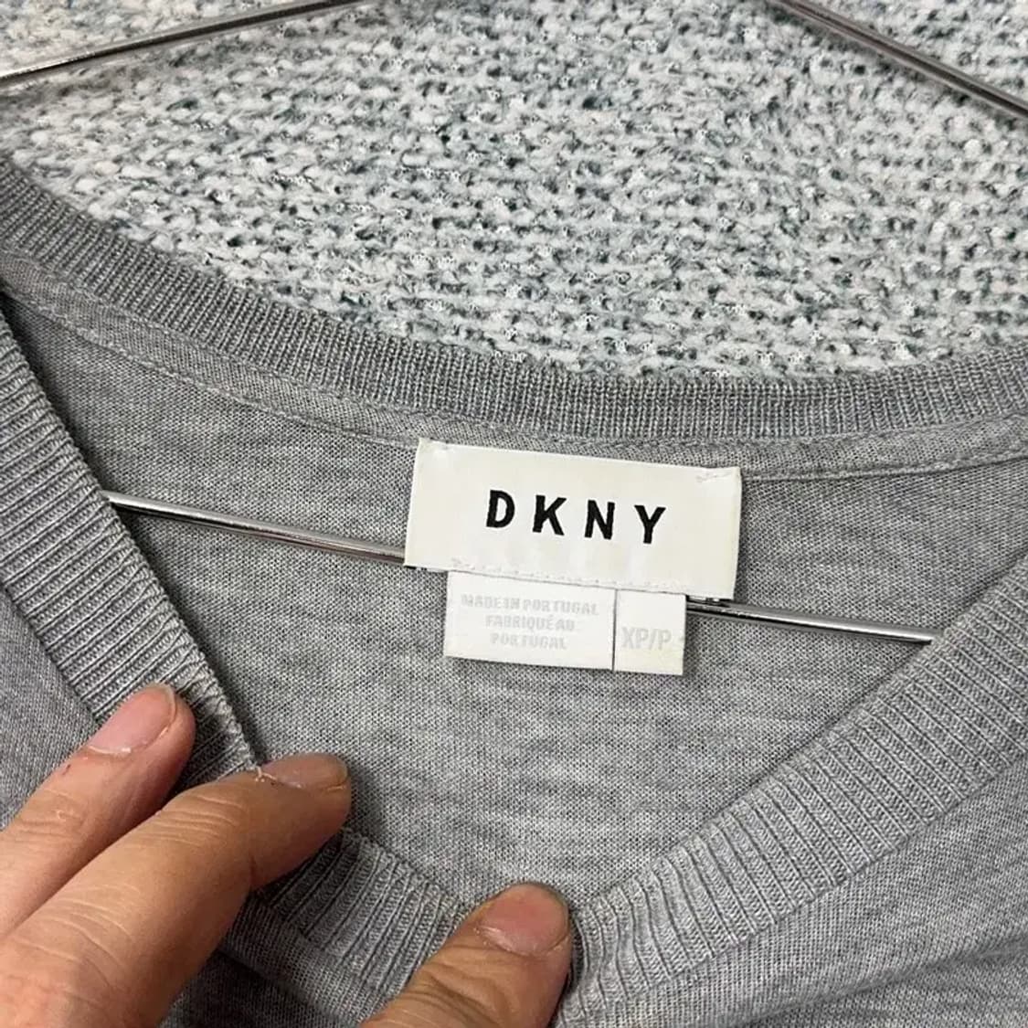 DKNY 라이트 그레이 캐주얼 라이오셀 롱 니트 S 상품이미지5