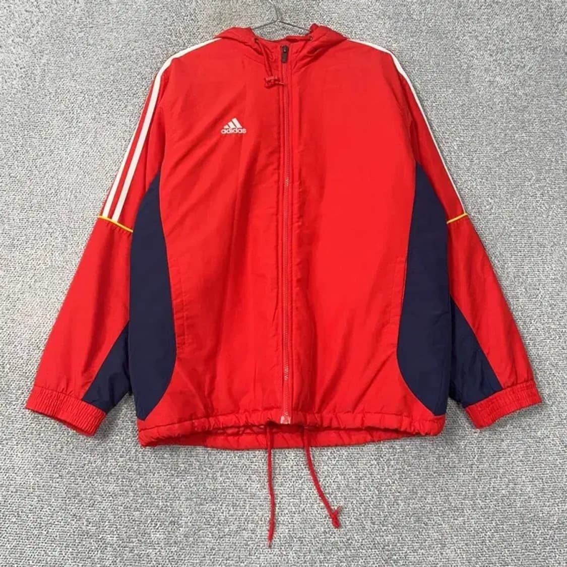 아디다스 남성 빈티지 레드 로고 삼선 바람막이 L 상품이미지1