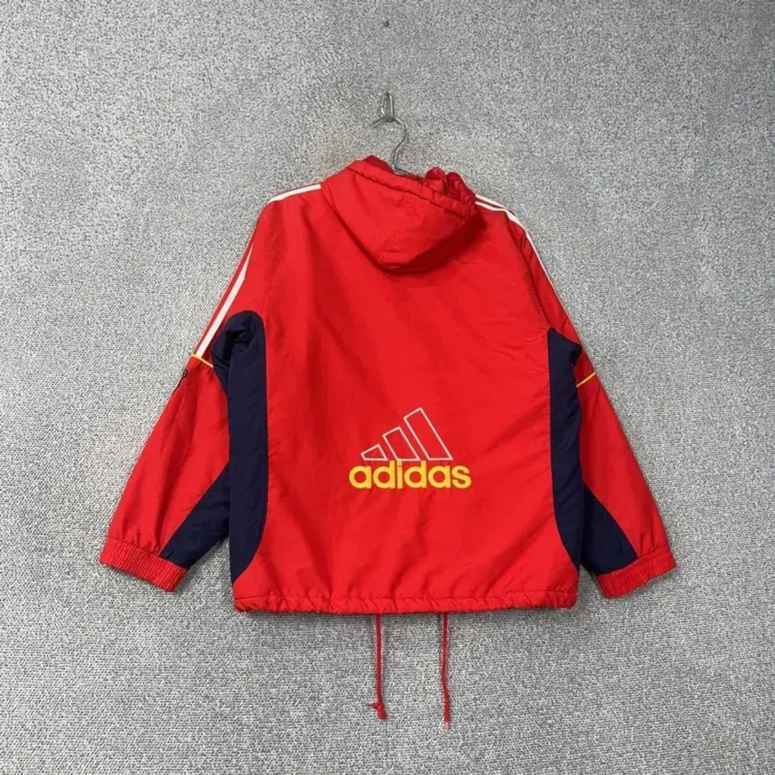아디다스 남성 빈티지 레드 로고 삼선 바람막이 L 상품이미지2