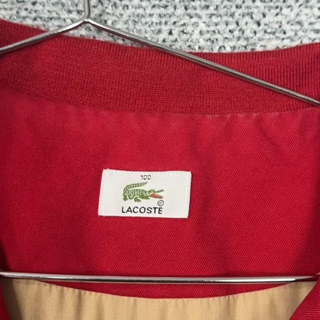 라코스테 로고 버튼 코튼 레드 자켓 100 상품이미지3