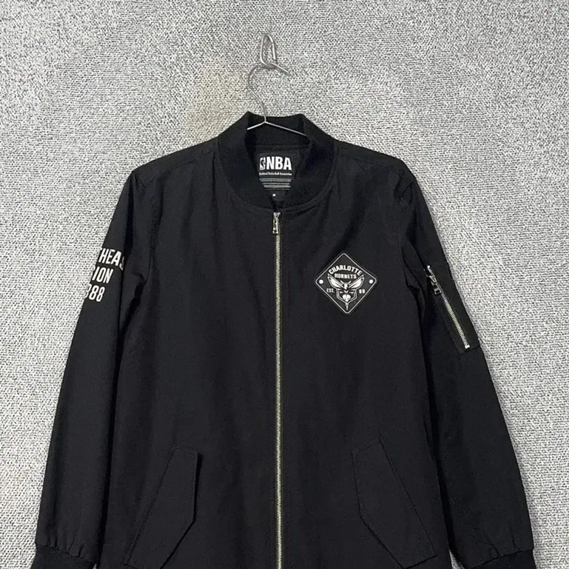 NBA 프린팅 로고 MA-1 롱 블루종 자켓 M 상품이미지3