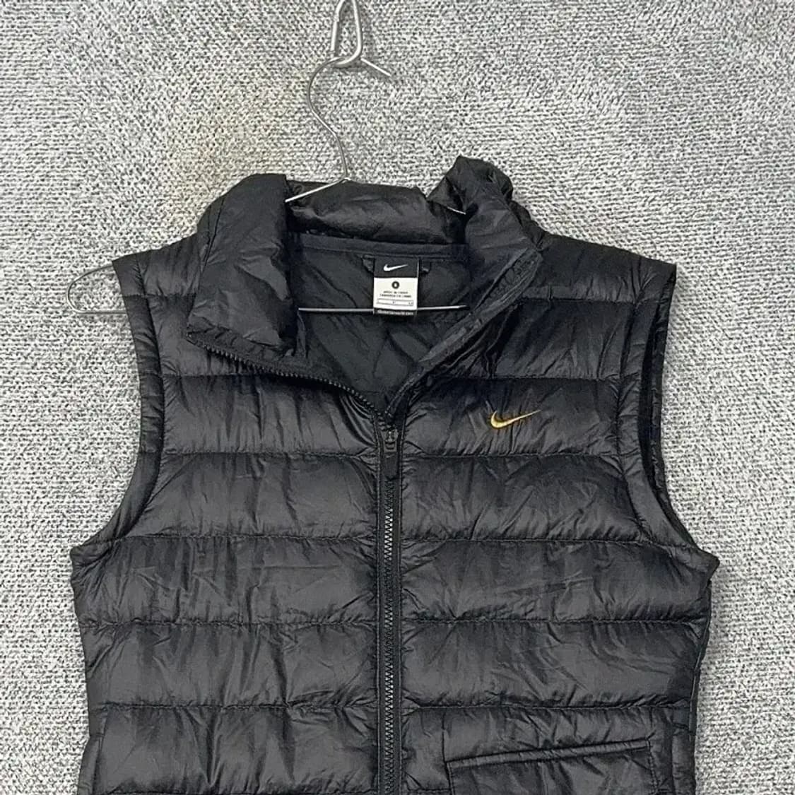 나이키 블랙 로고 빈티지 포켓 구스다운 거위털 패딩 조끼 S 상품이미지3