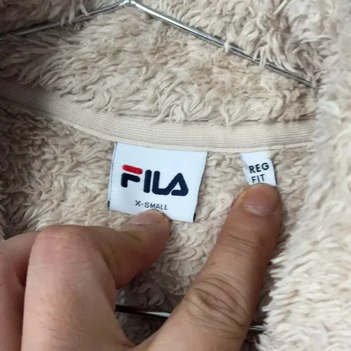 휠라 베이지 양털 플리스 후리스 XS 상품이미지3