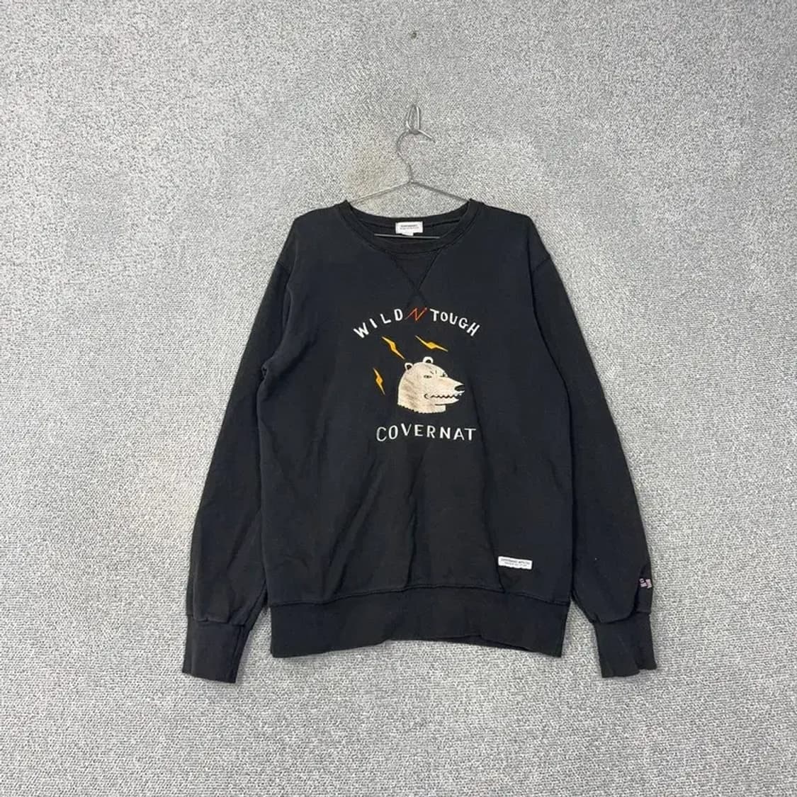 커버낫 스티치 빈티지 로고 블랙 스웻셔츠 맨투맨 L 상품이미지1