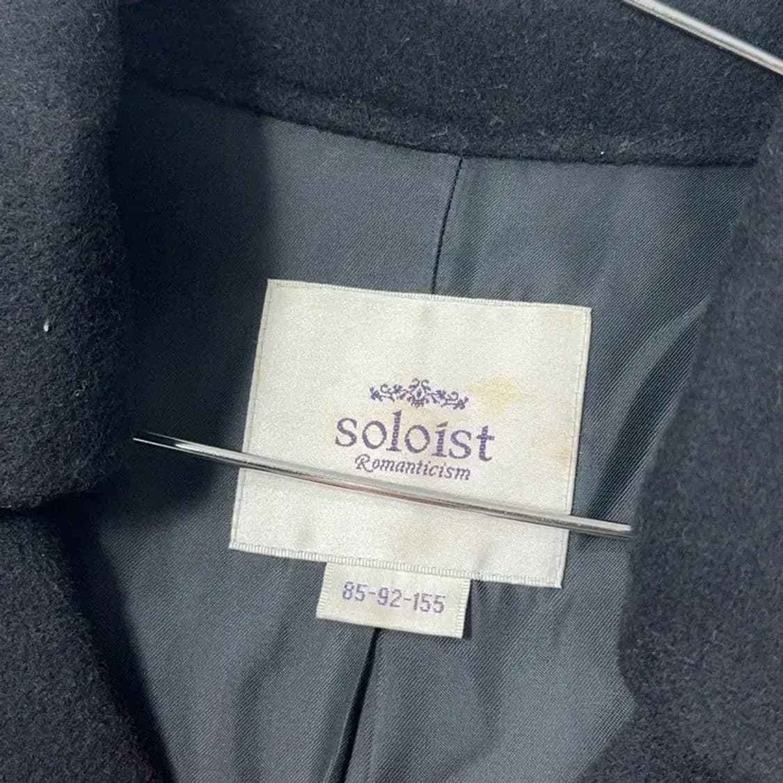솔로이스트 여성 클래식 블랙 울 벨티드 코트 55 상품이미지5