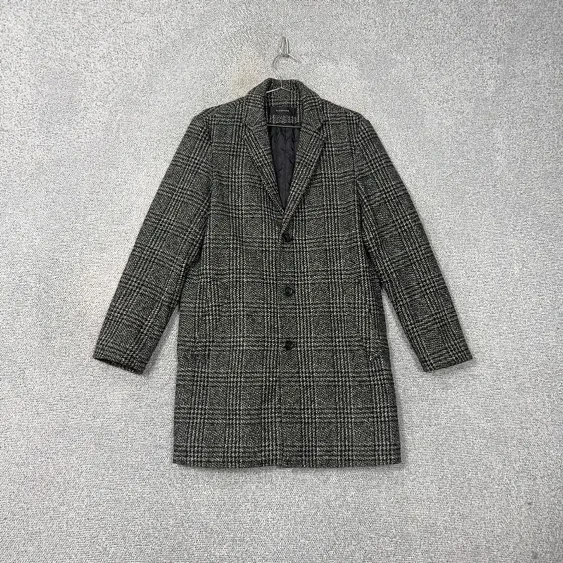 지오다노 남성 체크 그레이 코트 100 상품이미지1