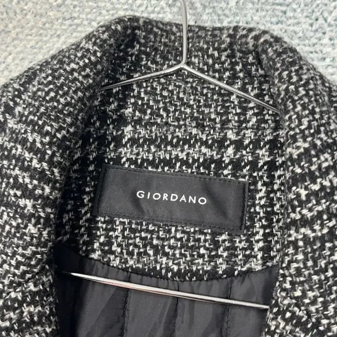 지오다노 남성 체크 그레이 코트 100 상품이미지4