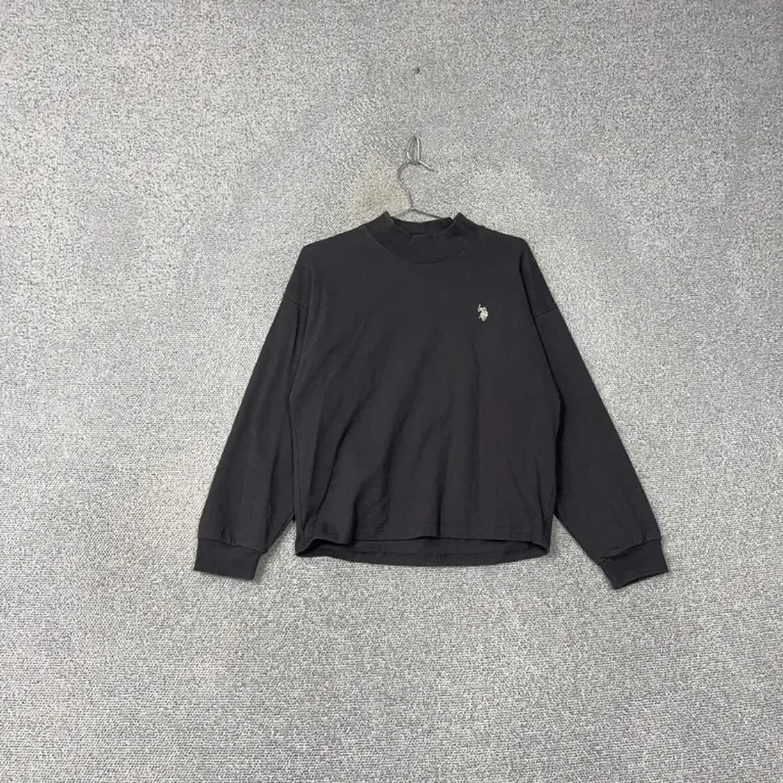 US폴로 로고 블랙 폴라넥 맨투맨 L 상품이미지1