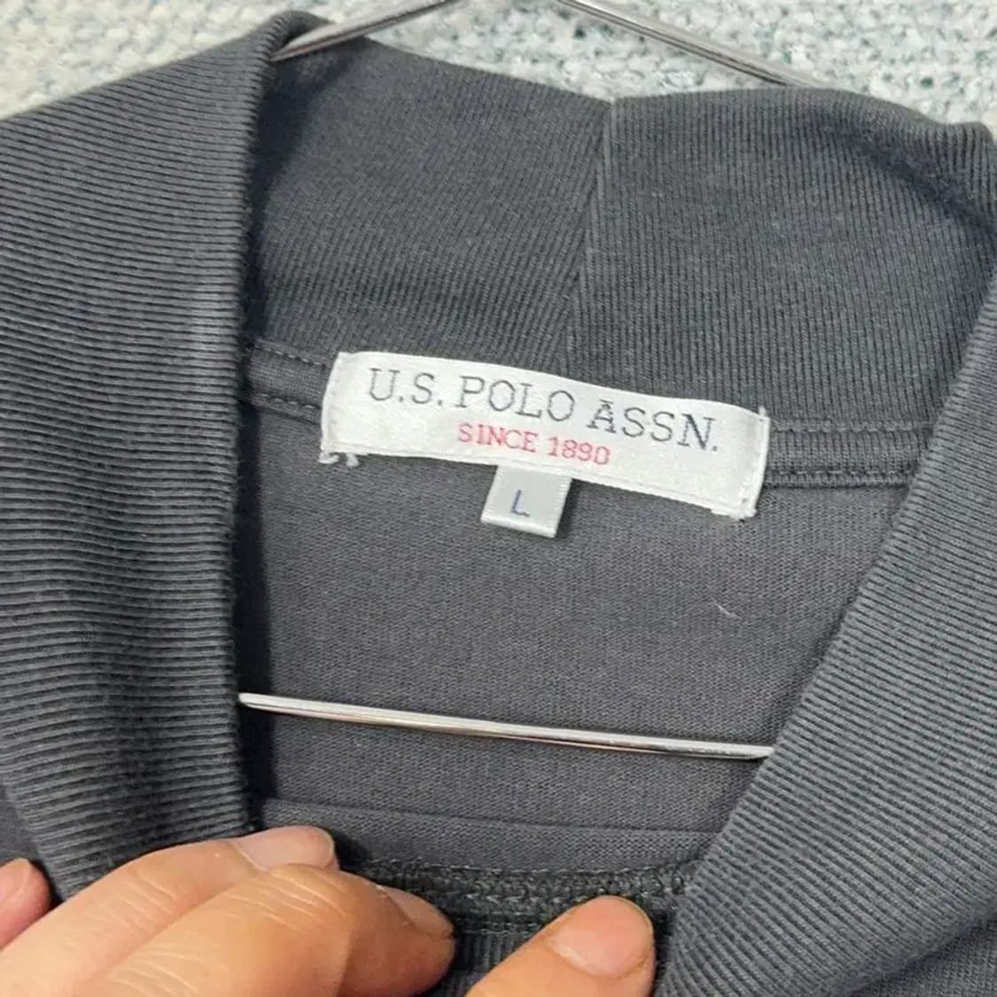 US폴로 로고 블랙 폴라넥 맨투맨 L 상품이미지3