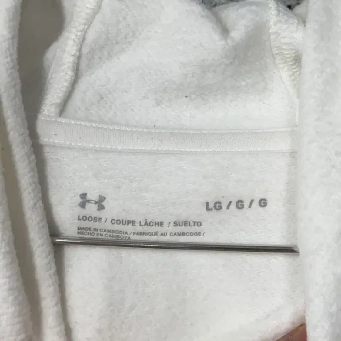 언더아머 약기모 화이트 후드티 L 상품이미지3