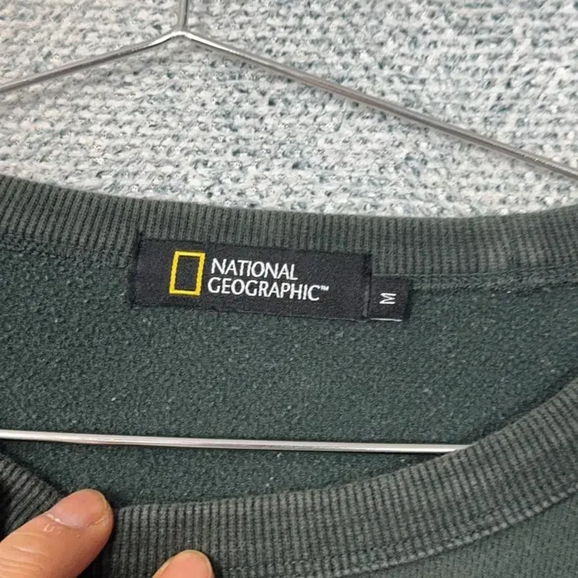 내셔널지오그래픽 프린팅 로고 카키 맨투맨 M 상품이미지3