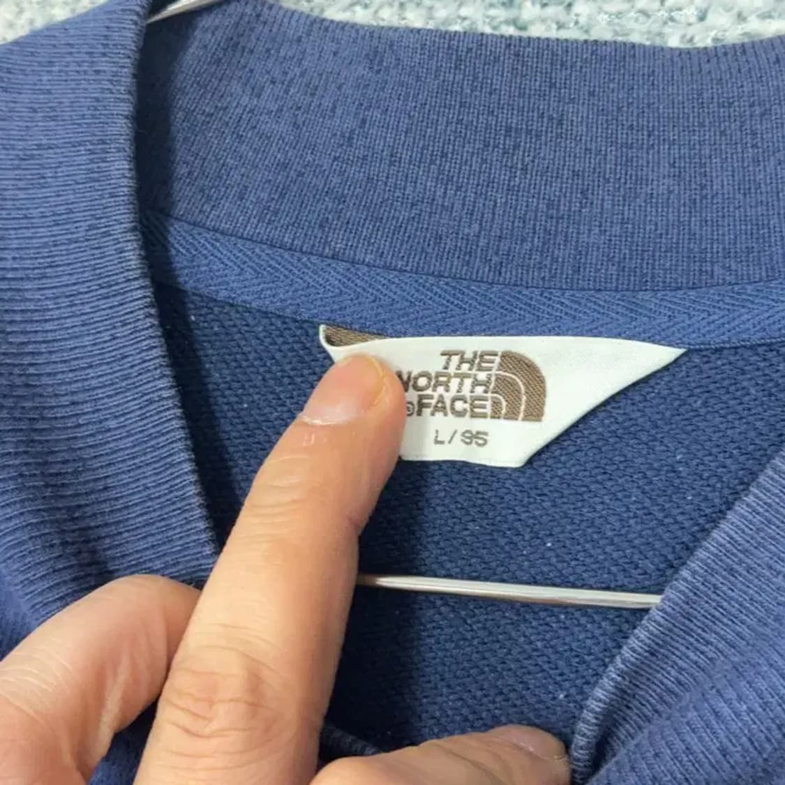 노스페이스 로고 지퍼 네이비 맨투맨 L 상품이미지3