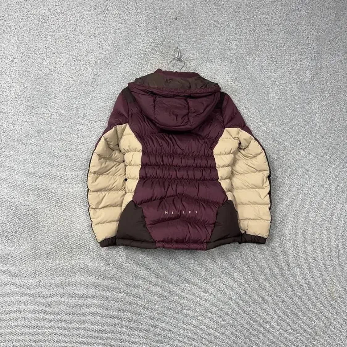밀레 베이지 퍼플 투톤 거위털 구스다운 패딩 100 상품이미지2